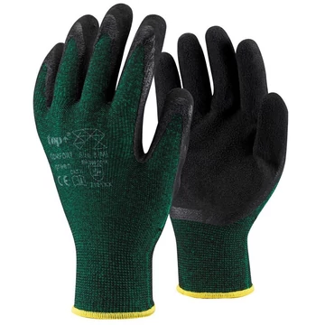 COMFORT latex mártott védőkesztyű, PE és Spandex, extra kényelmes COMFORT latex mártott védőkesztyű, PE és Spandex, extra kényelmes