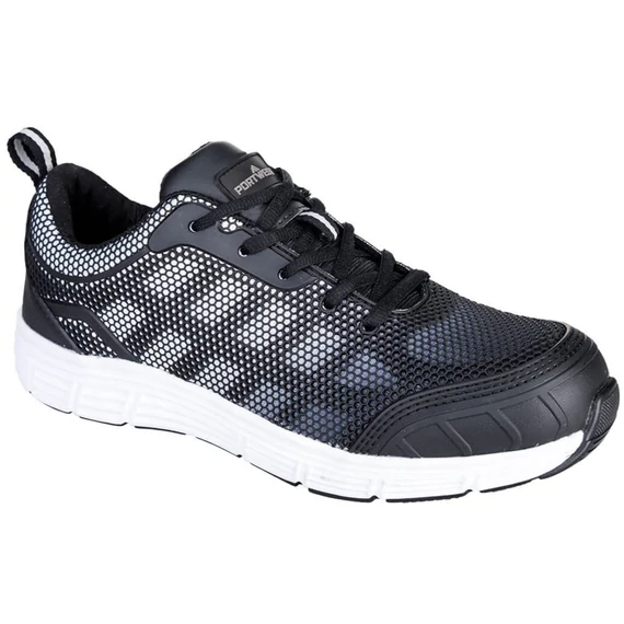 PORTWEST STEELITE TOVE FT15 munkavédelmi félcipő | Fekete-fehér | S1P SRC PW-FT15BKW-43
