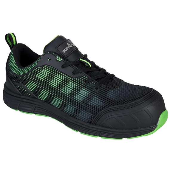 PORTWEST COMPOSITELITE OGWEN FT35 munkavédelmi félcipő | Fekete-zöld | S1P SRC PW-FT35BGN-43