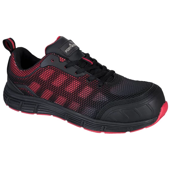 PORTWEST COMPOSITELITE OGWEN FT35 munkavédelmi félcipő | Fekete-piros | S1P SRC PW-FT35BKD-43